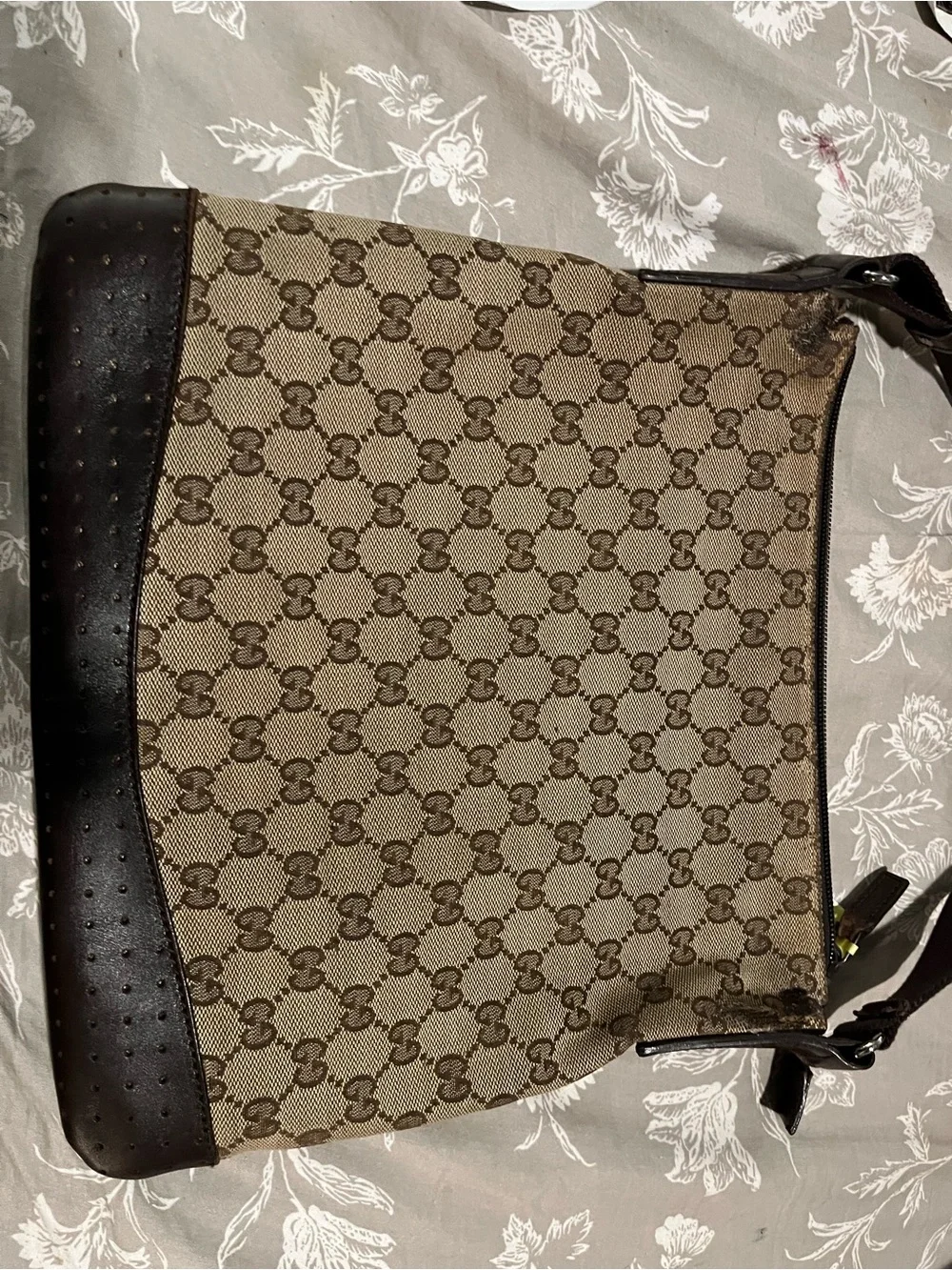 Gucci Beige and Brown GG Canvas Crossbody Bag